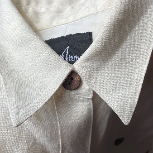 Vintage Positive Attitude Maxi Linen Shirt Dress - Picture 5 of 7